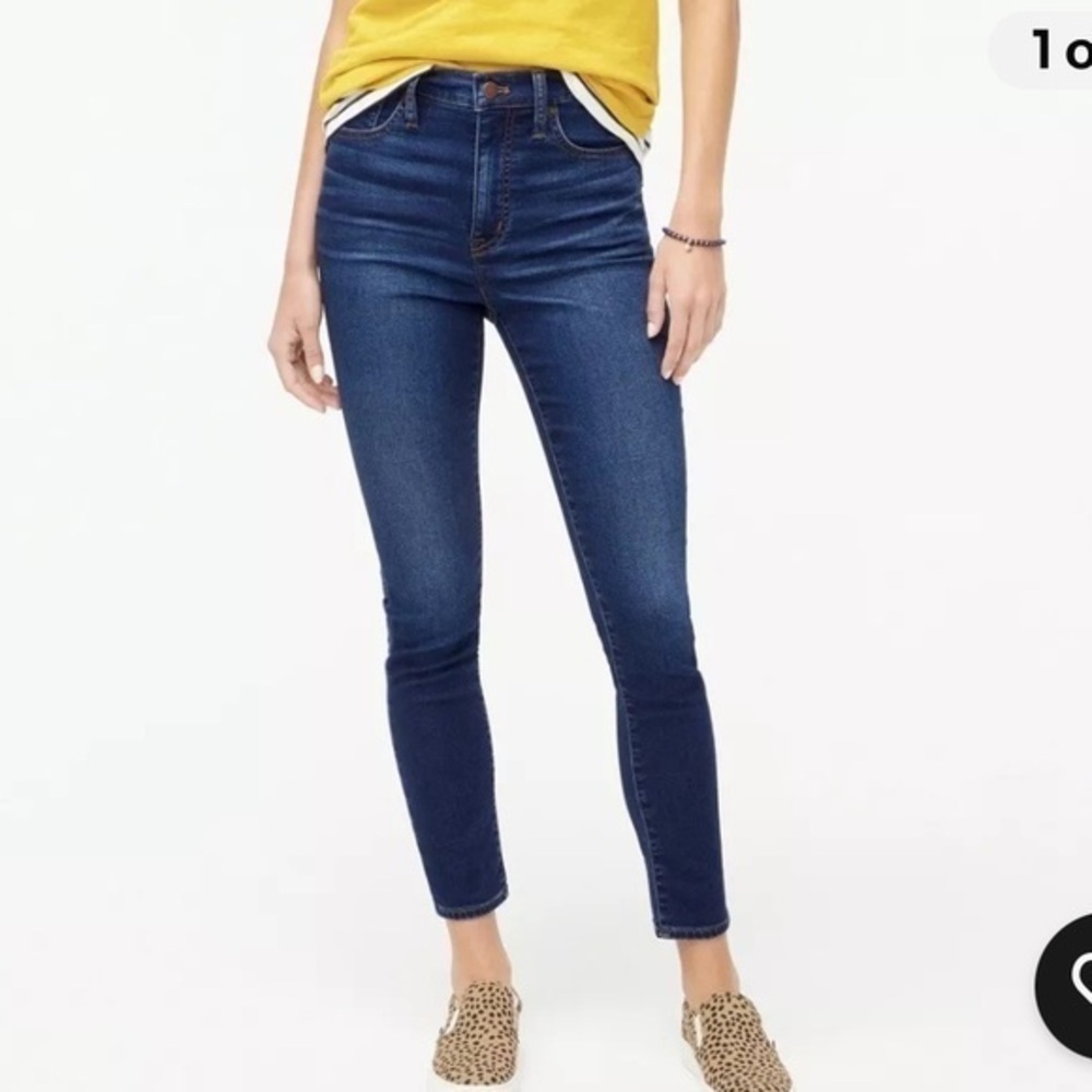 🇪🇸🐠J Crew Factory 10” High-Rise Skinny jeans raw hem stretch 27